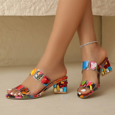 CHIARA |  Colorful Sandals with Double Strap
