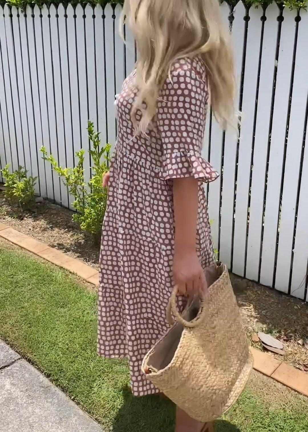 MICHELLE | Short-Sleeve Midi Dress
