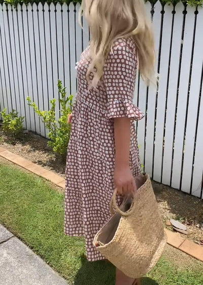 MICHELLE | Short-Sleeve Midi Dress