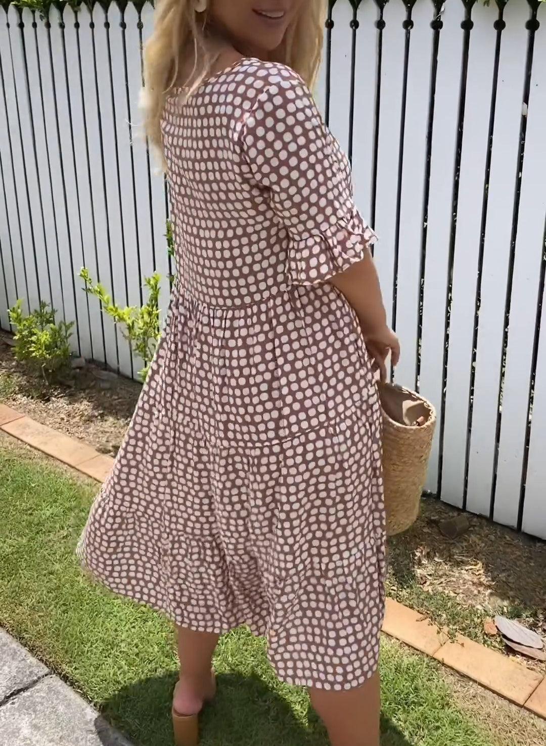 MICHELLE | Short-Sleeve Midi Dress