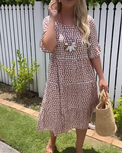 MICHELLE | Short-Sleeve Midi Dress
