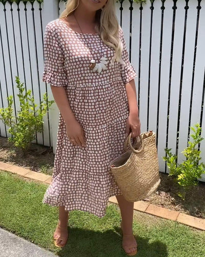 MICHELLE | Short-Sleeve Midi Dress