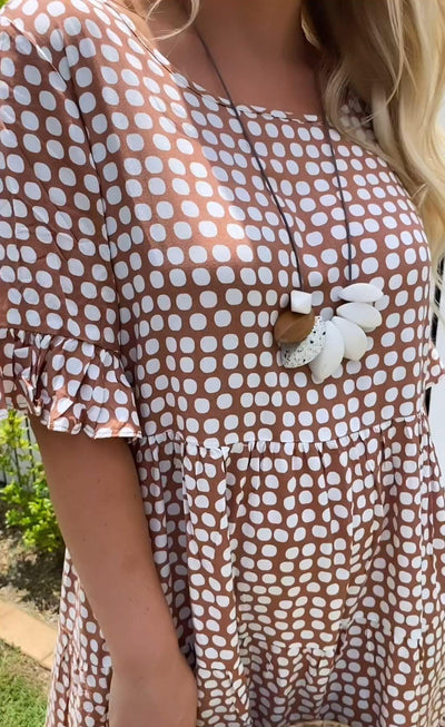 MICHELLE | Short-Sleeve Midi Dress