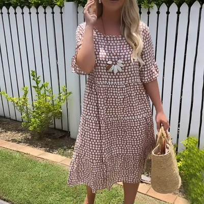 MICHELLE | Short-Sleeve Midi Dress