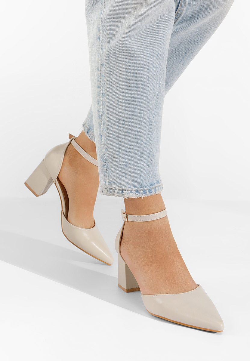 SHINY BEIGE | High heel pumps