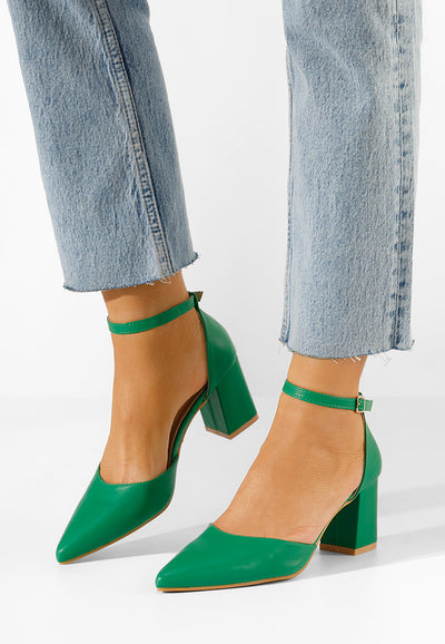 DARK GREEN | High heel pumps