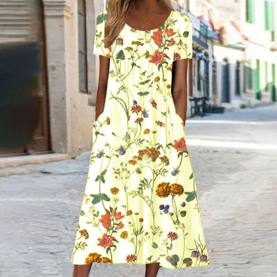 ISABELLA | Boho Floral Dress with Belly Cover