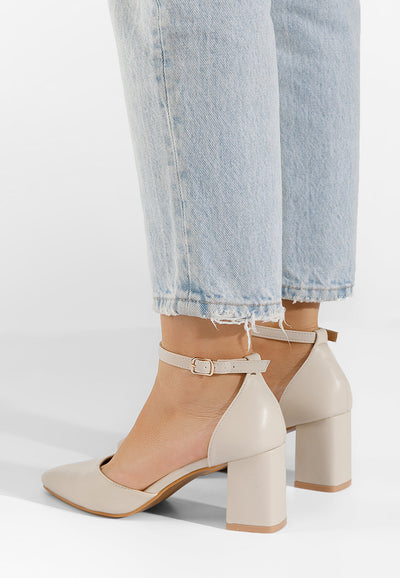 SHINY BEIGE | High heel pumps
