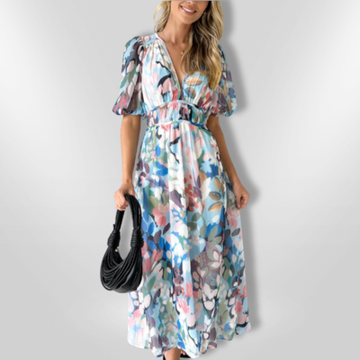ELVONE | Elegant Floral Midi Dress
