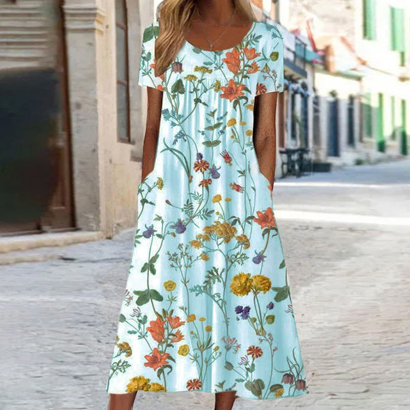 ISABELLA | Boho Floral Dress with Belly Cover