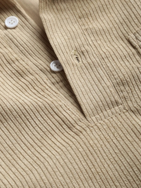 MARTIN | Mens half button corduroy long sleeves shirt