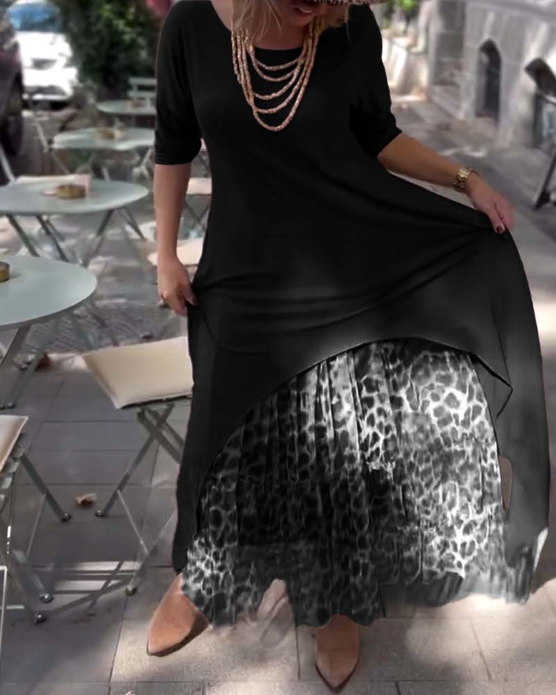 RAFFAELLA | Asymmetrical Long Sleeve Dress with Tulle Effect Skirt for a Chic and Unique Look