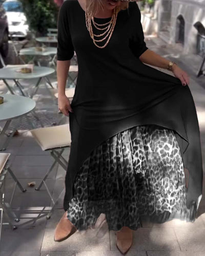 RAFFAELLA | Asymmetrical Long Sleeve Dress with Tulle Effect Skirt for a Chic and Unique Look