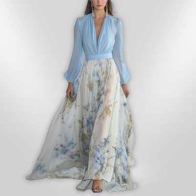 ELENA | Bloemen maxi-jurk