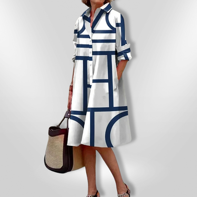 ESTELLE | Geometric dress with pockets