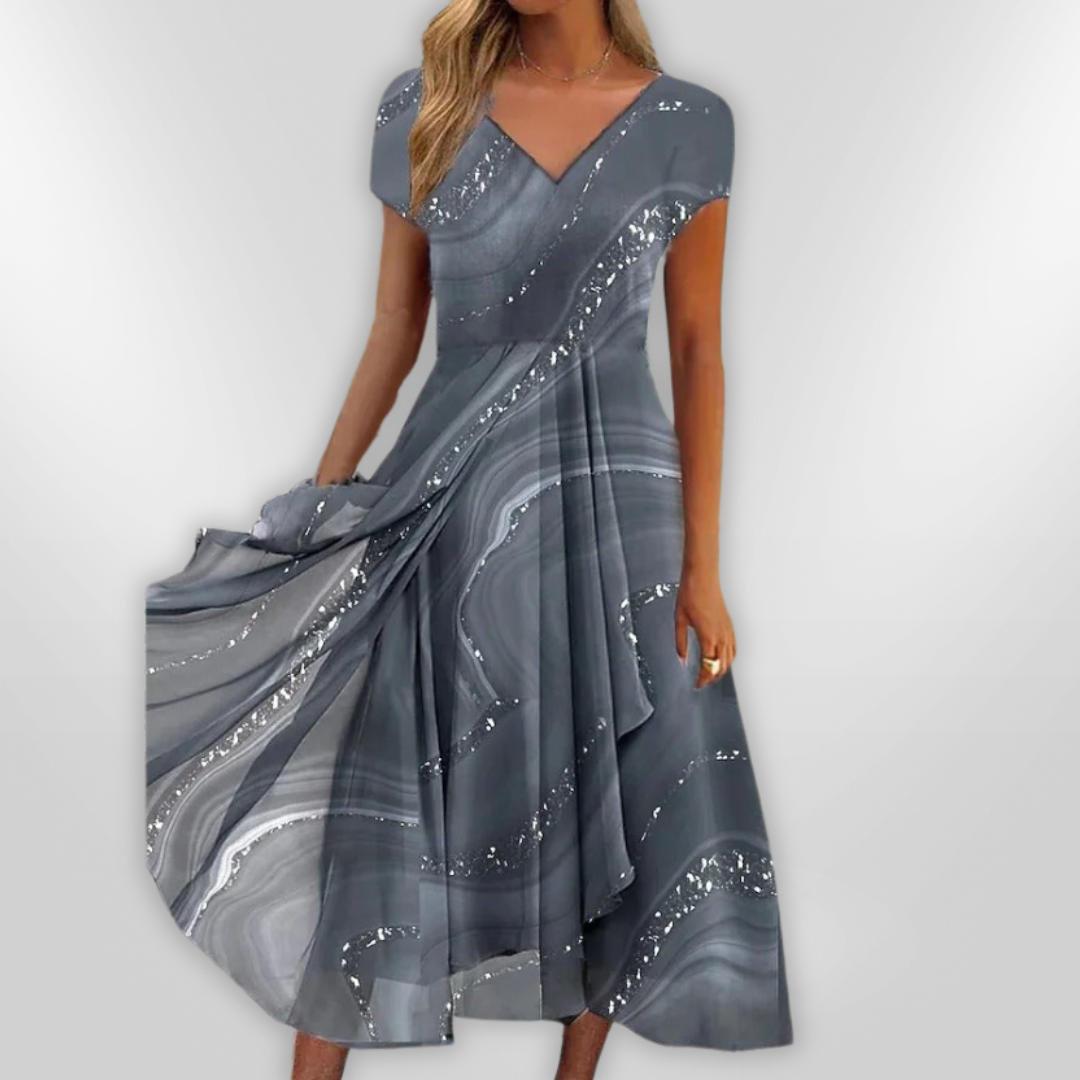 NAOMI | V-hals Midi Jurk