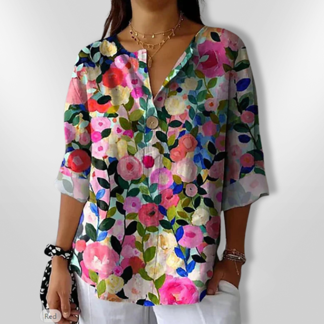 DUNYA | Floral Print Spring Blouse
