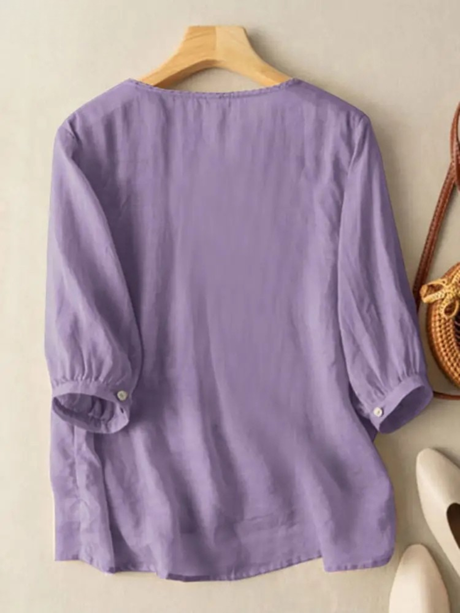FLORENCE | Embroidered Cotton Boho Blouse (Small Fit)