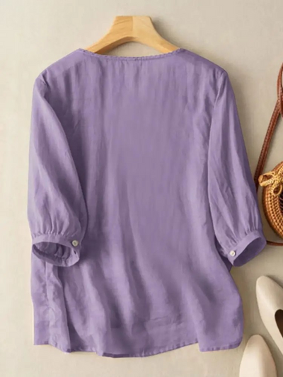 FLORENCE | Embroidered Cotton Boho Blouse (Small Fit)
