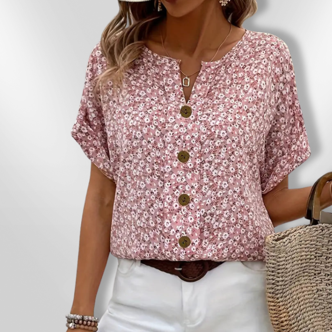 WOLENA | Wildflower Notch Blouse