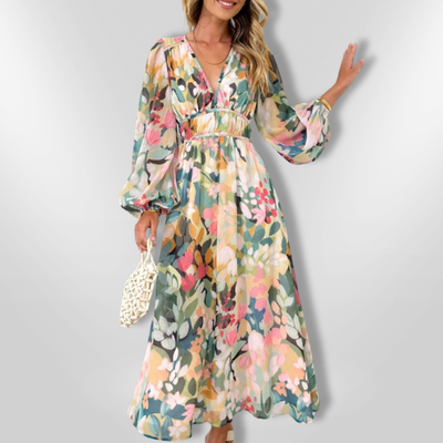 ELVONE | Elegant Floral Midi Dress