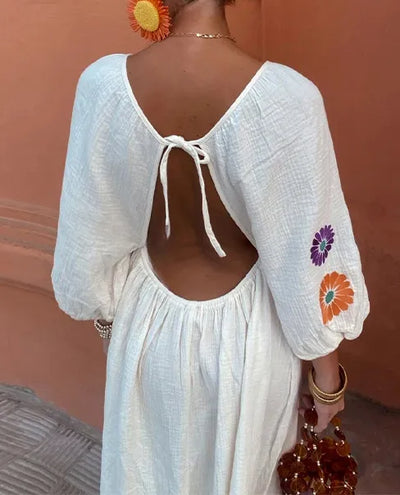 MAELLE | Long Embroidered Dress