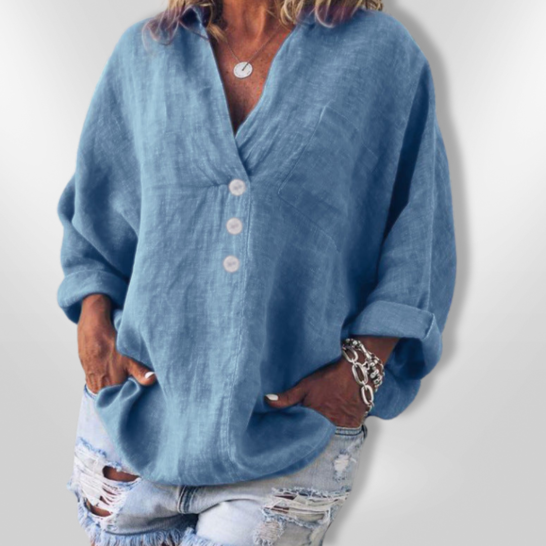 MAEVE |  Stylish Cotton - Linen Pullover