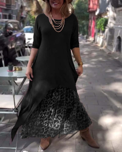 RAFFAELLA | Asymmetrical Long Sleeve Dress with Tulle Effect Skirt for a Chic and Unique Look