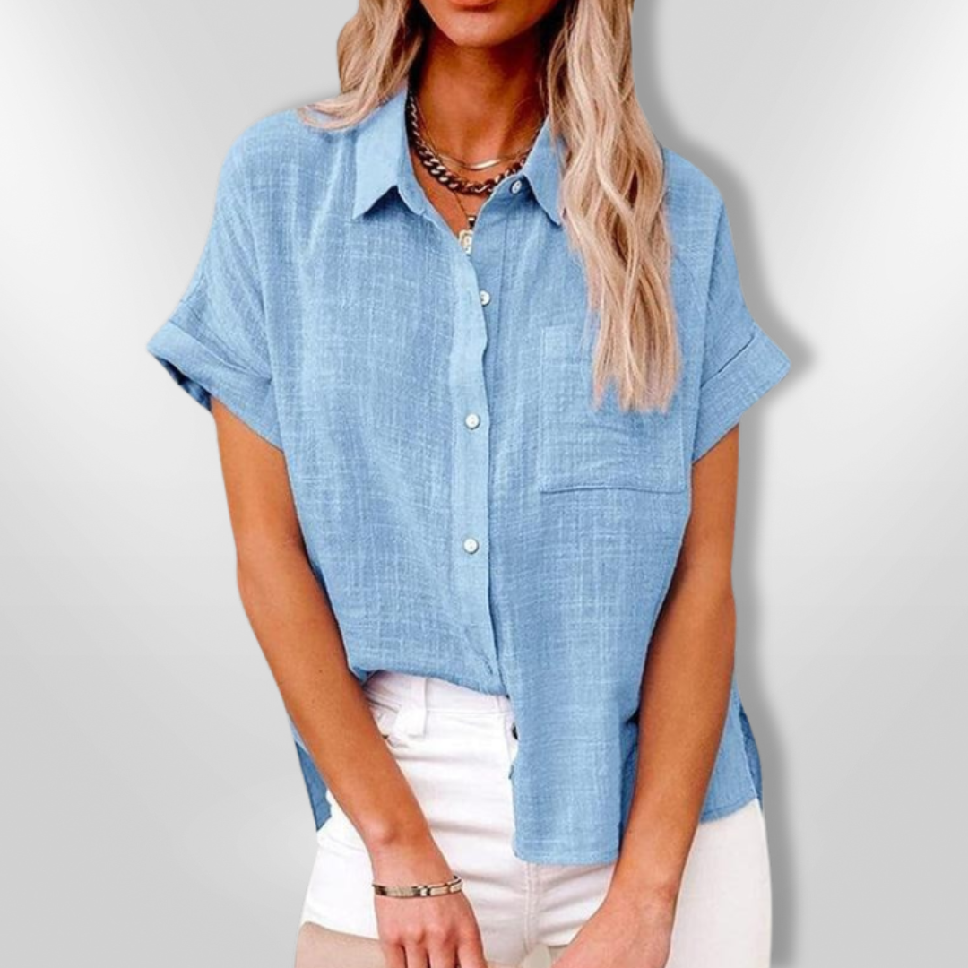 RONIA | Button-Up Linen Shirt