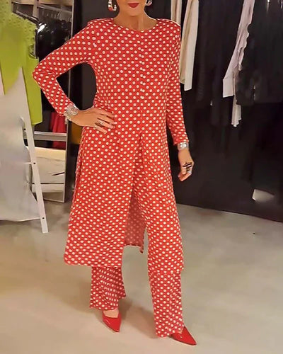 LILIANA | Polka Dot Print Two-Piece Set for Effortless Elegance and Versatile Summer Looks