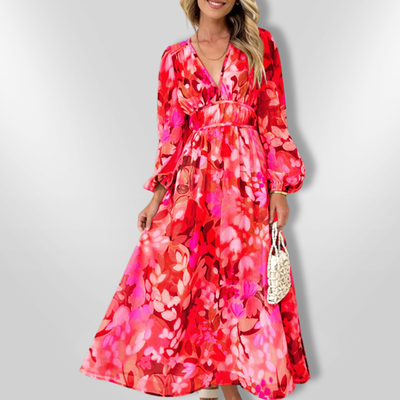 ELVONE | Elegant Floral Midi Dress