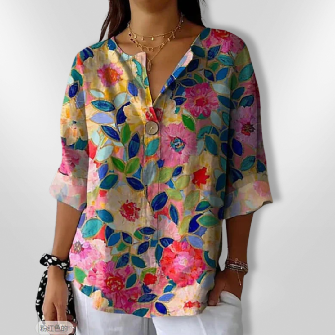 DUNYA | Floral Print Spring Blouse