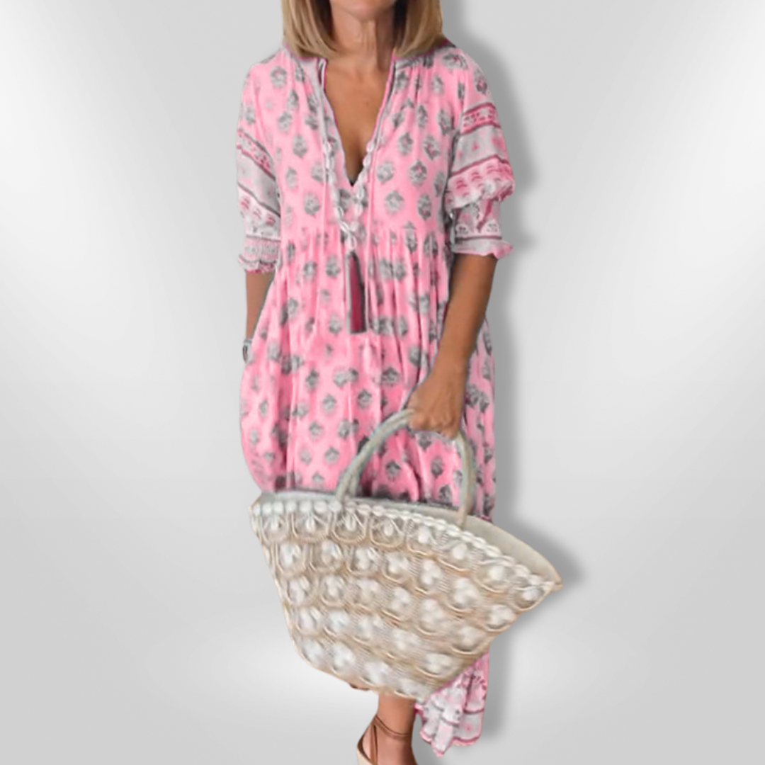VERONA | Printed V-neck dress