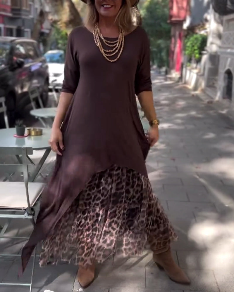 RAFFAELLA | Asymmetrical Long Sleeve Dress with Tulle Effect Skirt for a Chic and Unique Look