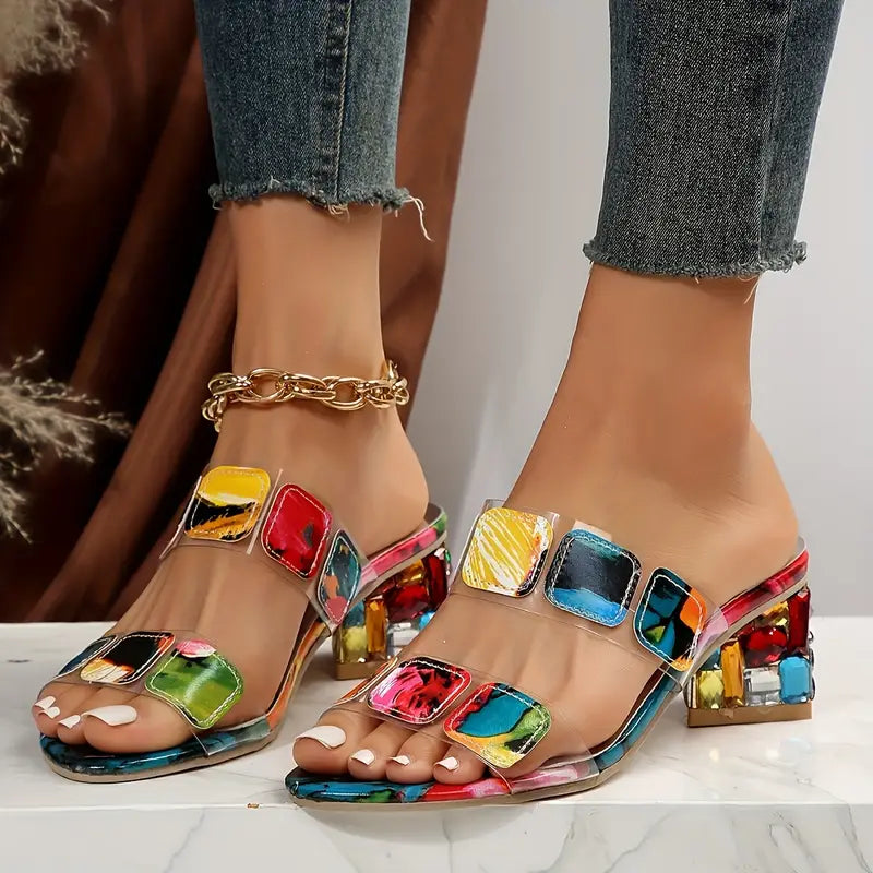 CHIARA |  Colorful Sandals with Double Strap