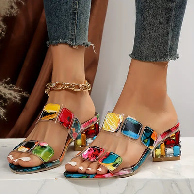 CHIARA |  Colorful Sandals with Double Strap