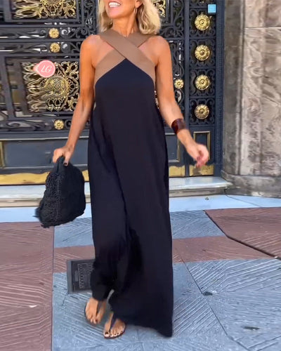 SIENNA | Elegant Backless Dress with Fashionable Crossover Neck