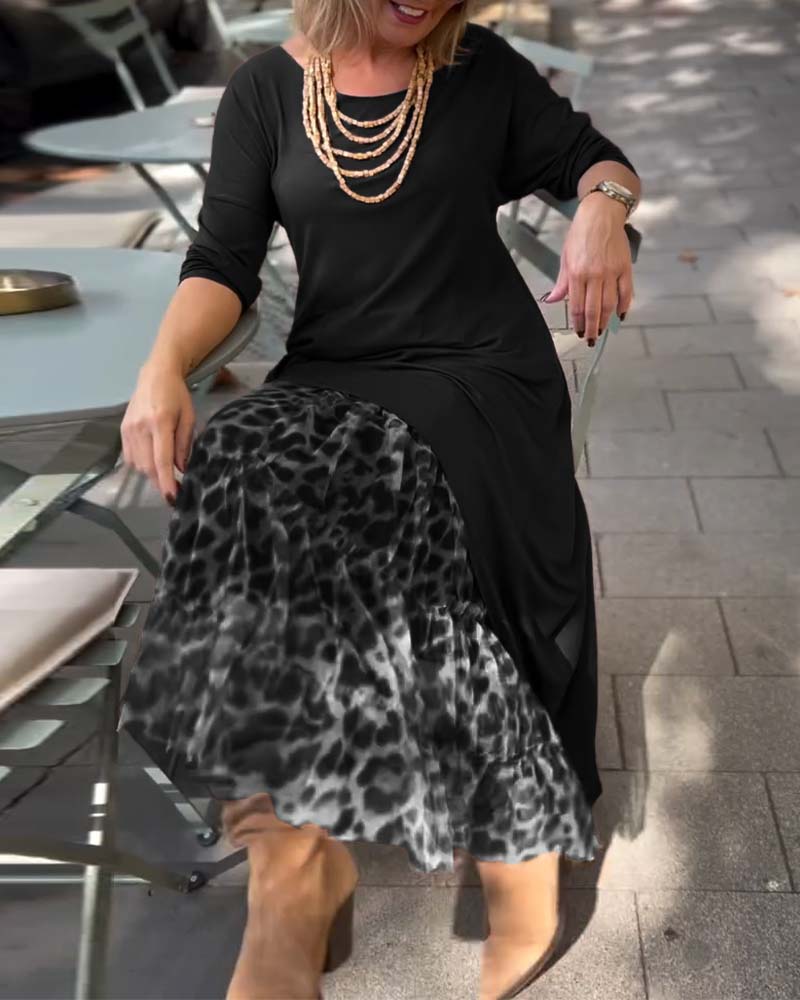RAFFAELLA | Asymmetrical Long Sleeve Dress with Tulle Effect Skirt for a Chic and Unique Look