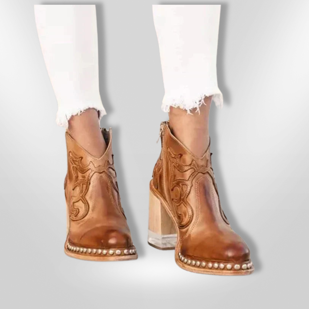 STEFANIA  | Embroidered Leather Boots