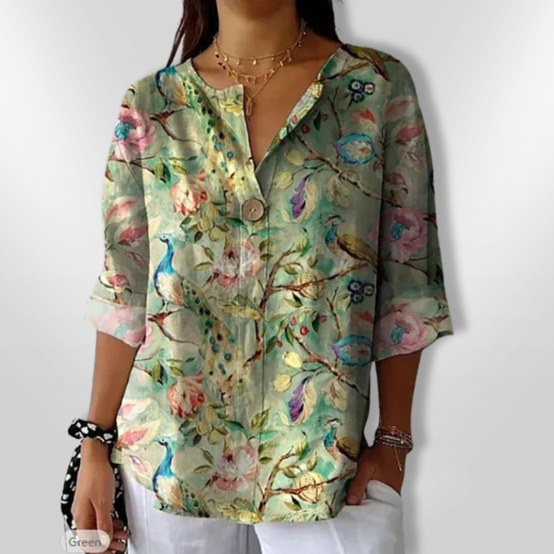 DUNYA | Floral Print Spring Blouse