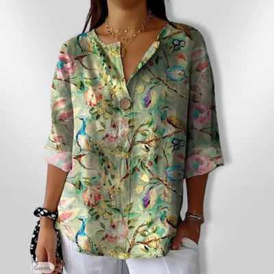 DUNYA | Floral Print Spring Blouse