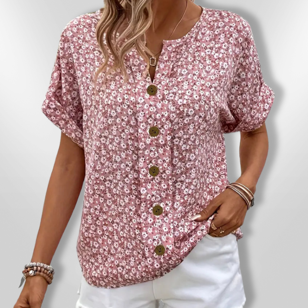 WOLENA | Wildflower Notch Blouse