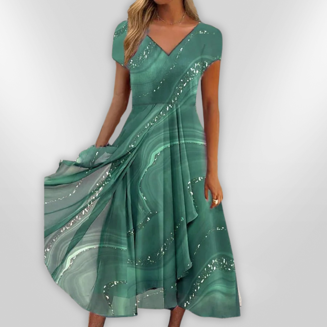 NAOMI | V-hals Midi Jurk