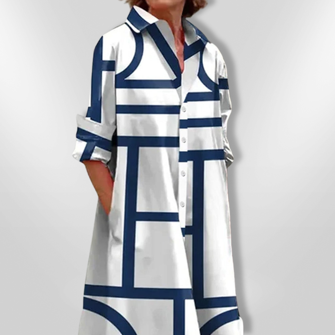 ESTELLE | Geometric dress with pockets