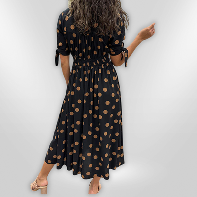 MINA | V-neck dress with dots