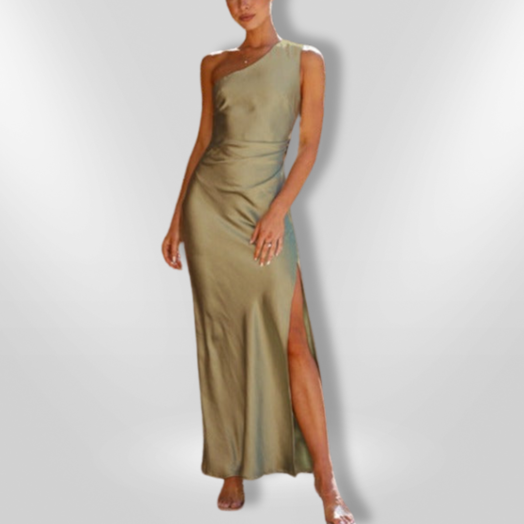 DELPHINE | asymmetrische jurk met split