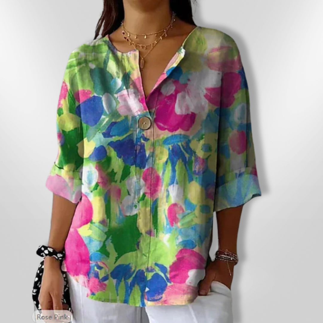 DUNYA | Floral Print Spring Blouse