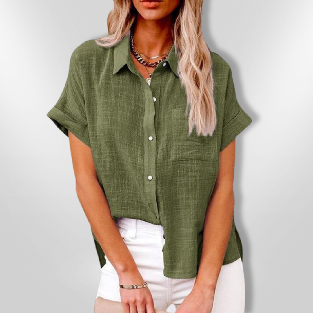 RONIA | Button-Up Linen Shirt