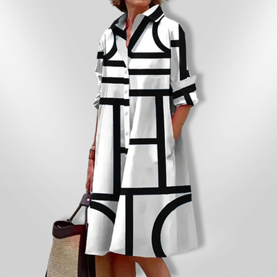 ESTELLE | Geometric dress with pockets