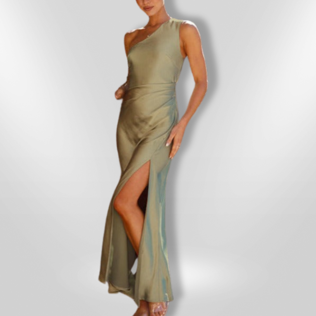 DELPHINE | asymmetrische jurk met split